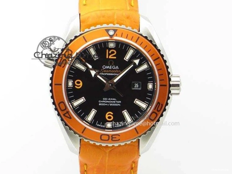 0227 Comfortable Planet Ocean 43.5mm SS VSF 1:1 Best Edition Black Orange Bezel Gray Dial on Nylon Strap A8900 Super Clone V 7730